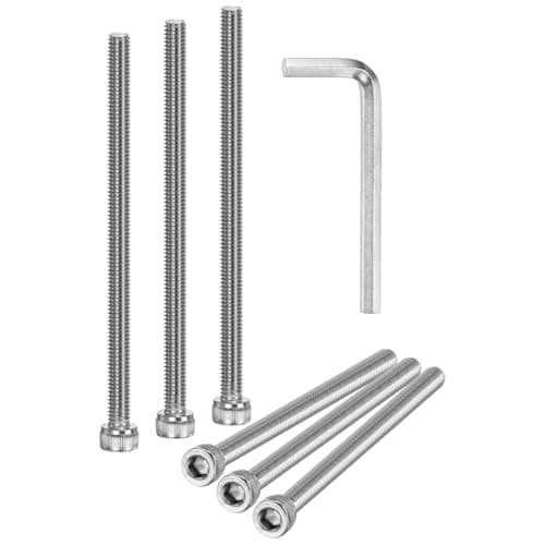 Image of M METERXITY 6-Pack M6 x 100mm Socket Head Cap Screws, 304 Stainless Steel Hex Machine Bolts, Allen Socket Drive Screw with Hex Wrench for Repair/DIY, Fully Threaded Fasteners Kit [Silver]