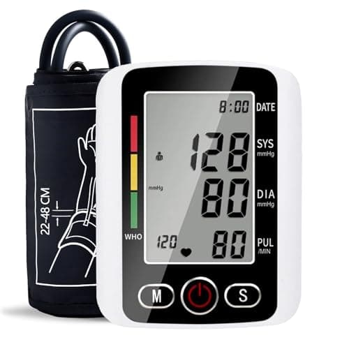 Image of KAMCY Rechargeable Upper Arm Blood Pressure Monitor for Home Use with Voice Broadcasting Accurate LED Display Heart Rate Detection 2x100 Records