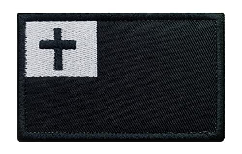 Image of Antrix Tactical Christian Flag Patch Jesus Cross Symbol Applique Fastener Hook and Loop Military Christmas Badge Emblem Badge Patch for Backpacks Caps Hats Vests Bags