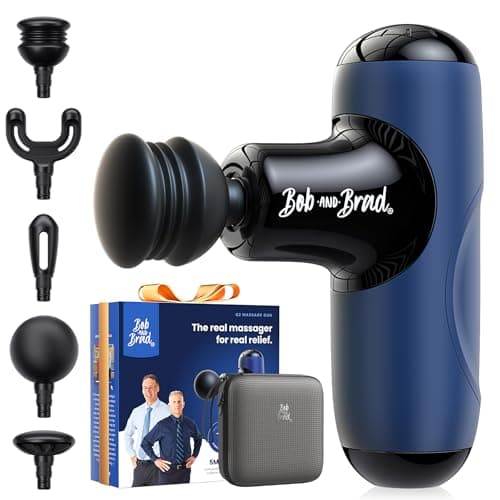 Image of BOB AND BRAD Q2 Mini Massage Gun, Deep Tissue Percussion Massager Gun for Sore Muscles, Portable Pocket-Sized Back Massager with 5 Speeds & Carry Case, Ultra-Quiet Electric Massage Tool, USB-C