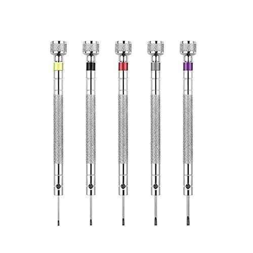 Image of 5 Pcs Precision Screwdriver Set Watchmakers Screwdrivers Reversible Blade Screwdriver for Watch Eyeglasses Jewelry Repair
