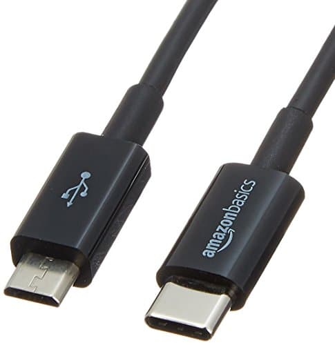 Image of Amazon Basics USB-C to Micro USB 2.0 Cable - 0.9 m, Black