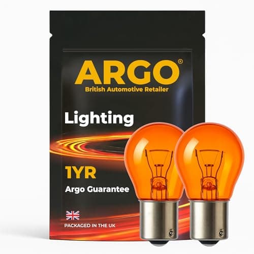 Image of Argo 382 P21W Indicator Bulbs 12V 21W BA15S 1156 Orange Amber Turn Signal Hazard Light Road Legal Halogen Headlight Bulb - Pack of 2 Replacement