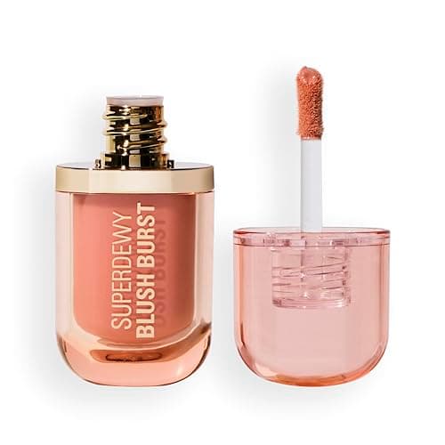 Image of Revolution Superdewy Liquid Blush Burst, Buildable Colour for Cheek, Serum Formula with Peptides & Hyaluronic Acid, Vegan & Cruelty-Free, Pink Fizz Soft Pink, 4.2ml