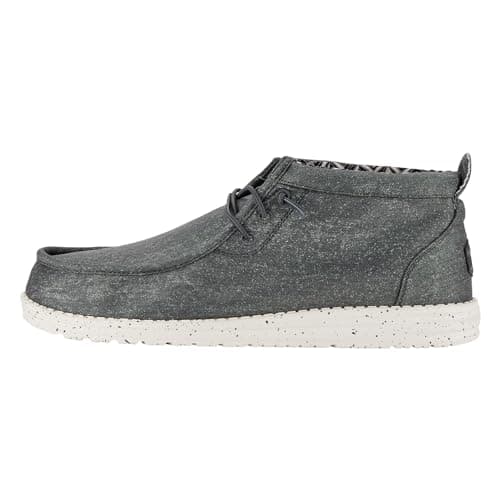 Image of Hey Dude Men's Wally Mid | Men's Shoes | Men Slip-on Loafers | Comfortable & Light-Weight, Grey, 8 UK