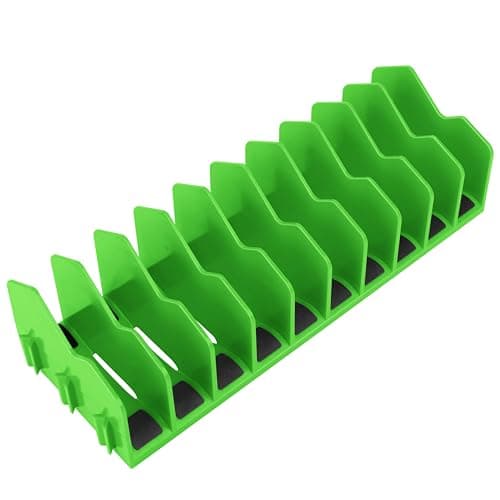 Image of HURRICANE Plier Organizer Rack, 10-Slot Pliers Rack with Non-Slip Rubber Base, Tool Organizer, Tool Drawer Toolbox Storage, Green, Extendable Design, Fit 3” H, 1 Pack