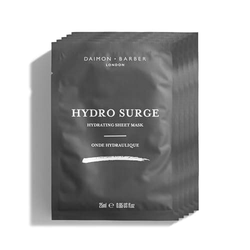 Image of Daimon Barber Hydro Surge Face Sheet Mask, Hydrating Facial Mask with Apple Extract & Hyaluronic Acid for All Skin Types, Soothe and Hydrate Your Skin – Pack of 5