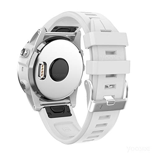 Image of YOOSIDE Silicone Watch Strap for Fenix 7S / Fenix 6S / Fenix 5S / Descent Mk2S, 20mm Quick Fit Soft Silicone Sport Waterproof Replacement Wrist Band for Instinct 2S Solar (White)