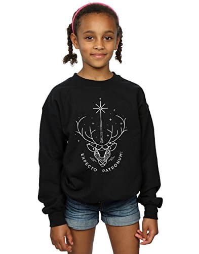 Image of Harry Potter Girls Expecto Patronum Charm Sweatshirt 12-13 years Black
