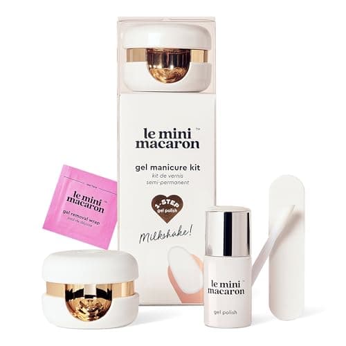 Image of Le Mini Macaroon - Semi-Permanent Manicure and Pedicure Kit - LED Nail Varnish and Lamp - Fast UV Drying - Milkshake Nail Gel Polish