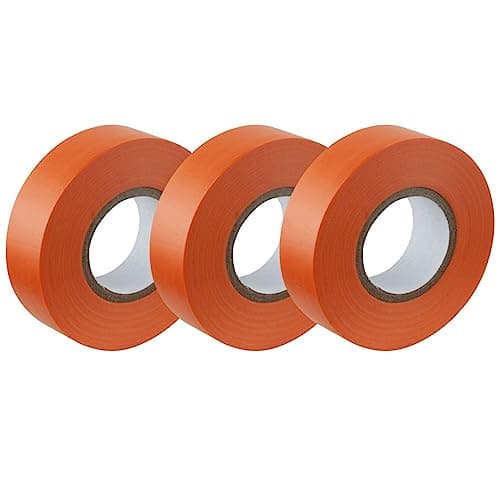 Image of GTSE Orange Electrical Tape, 19mm x 20m, Strong Self-Adhesive PVC Insulation Tape for Insulating, Repairing and Protecting Electrical Wires, 3 Rolls