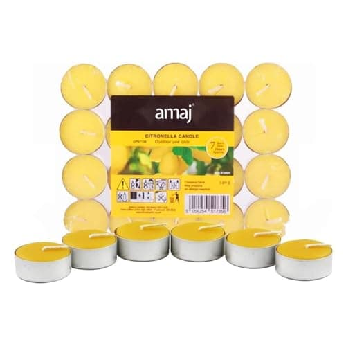 Image of OnlineStreet Scented Tealight Votive Candles Pack - Wax Tarts in Different Assorted Refreshing Fragrances with 8 Hours Burning Time (Citronella Tealights)