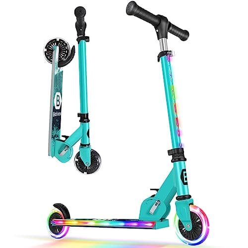 Image of BELEEV Scooters for Kids Ages 3-12 with Light-Up Wheels & Stem & Deck, 2 Wheel Folding Scooter for Girls Boys, 3 Adjustable Height, Non-Slip Pattern Deck, Lightweight Kick Scooter for Children