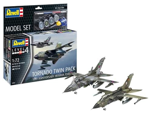 Image of Revell 63801 Model Set Tornado Twin Pack 50th Anniversary 1:72 Scale Unbuilt/Unpainted Plastic Model Kit with Accessories