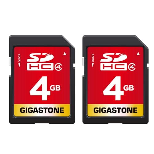 Image of GIGASTONE 4GB SD Card 2 Pack SDHC Class 4 Memory Card for Photo Video Music Voice File DSLR Camera DSC Camcorder Recorder Playback PC Mac POS 2pcs in Pack (Pack of 2), with 2 Mini Cases