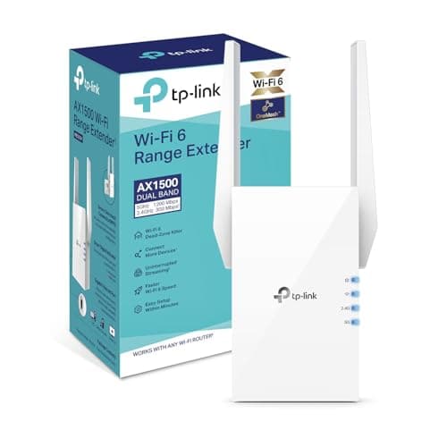 Image of New TP-Link RE505X WiFi 6 Extender Booster AX1500, Dual-Band WiFi Repeater with Gigabit Ethernet, EasyMesh Compatible, Access Point Mode, App Setup