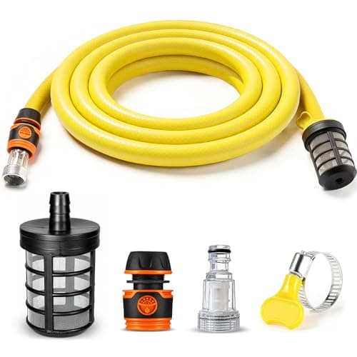 Image of Suction Hose Pipe with Pressure Washer Connector and Filter Compatible with Karcher K2 K3 K4 K5 K6 K7 Karcher Series and Bosch AQT Series - Pressure Washer Accessories - Choose Pipe Length (2.5m)