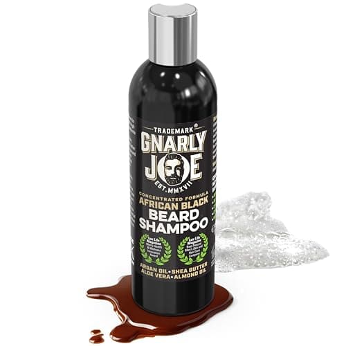 Image of Gnarly Joe Beard Shampoo for Men - 250ml Natural Face Wash with African Black Soap, Argan Oil & Shea Butter - Beard Dandruff Shampoo Care - Vegan Beard Soap & Beard Wash for Men - UK Made