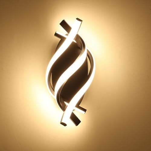 Image of Veyera Modern LED Wall Light, 21W Spiral Aluminum Indoor Wall Lights for Living Room and Bedroom, 3000K Warm Light, Wall Sconce Lighting Fixtures for Bedside Hallway (Black)