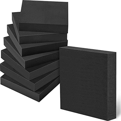 Image of 8 Pcs Heavy Duty Furniture Pads Non Slip Furniture Grippers Anti Vibration Floor Protectors for Hardwood Floors Non Skid Square Rubber Feet Ideal for Floor Chair Bed Table, 4" x 4" x 3/4" Thick, Black