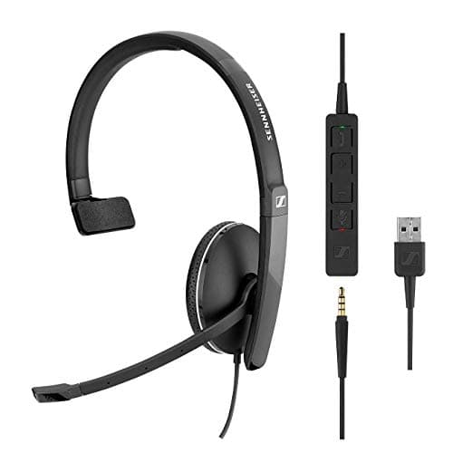 Image of Sennheiser SC 135 USB (508316) - Monaural headset for professionals with HD stereo sound, noise-canceling microphone and USB connection - Black, adjustable