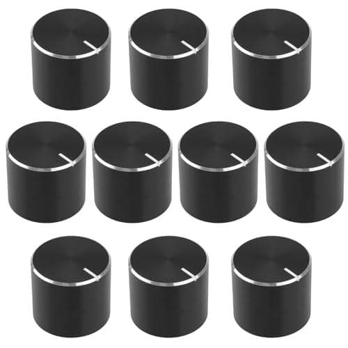 Image of Create idea 10pcs 13mmx15mm Aluminum Potentiometer Knob Rotary Knob Volume Control Knob Suitable for 6mm D-Type Shaft Potentiometer Black