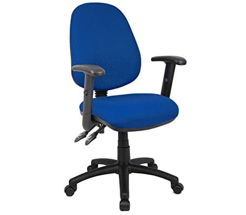 Image of Vantage 100 fabric operator chair with adjustable arms - blue