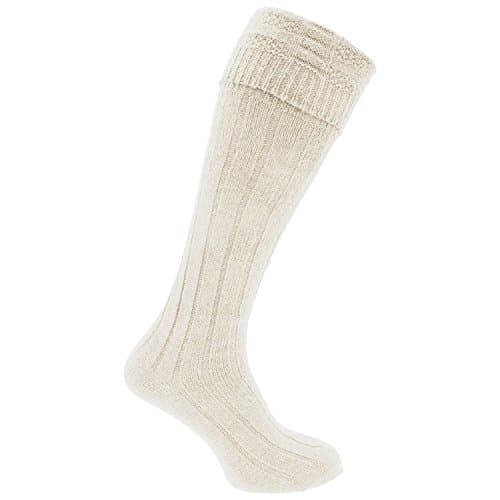 Image of Mens Traditional Scottish Highland Wear Kilt Wedding Hogmanay Socks/UK 6-11 Eur 39-45 (Cream)