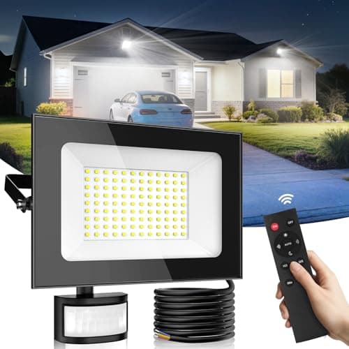 Image of Sararoom Security Lights Outdoor Motion Sensor, 100W 10000LM Super Bright PIR Security Light, 6500K Daylight LED Motion Sensor Light Outdoor, IP65 Waterproof Floodlight for Garage, Yard, Lawn, Garden