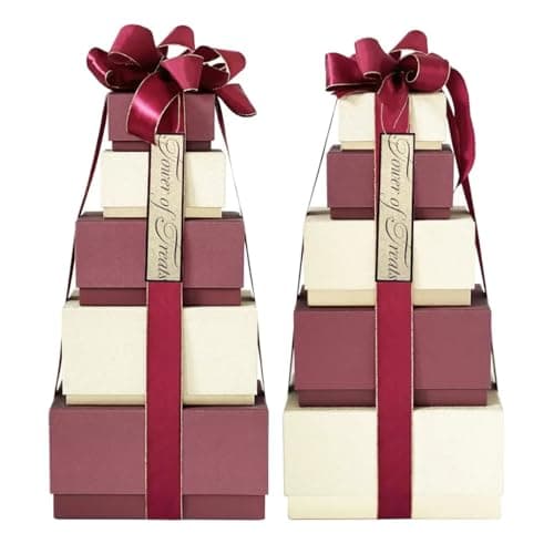 Image of FAKHRI 2X Festive Tower of Treats 1.26kg – Luxury Gift Tower with Chocolates, Biscuits & Sweets | Perfect Christmas Hamper Selection | Perfect for Valentine's Presentation