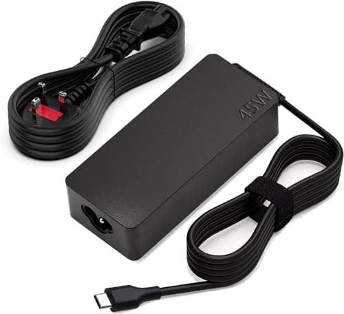 Image of USB C Laptop Charger, 45W Chromebook Charger Compatible with Acer Chromebook HP Chromebook Asus Chromebook Lenovo Chromebook Samsung and More Type-C Adapter Power Supply Cord UK Plug