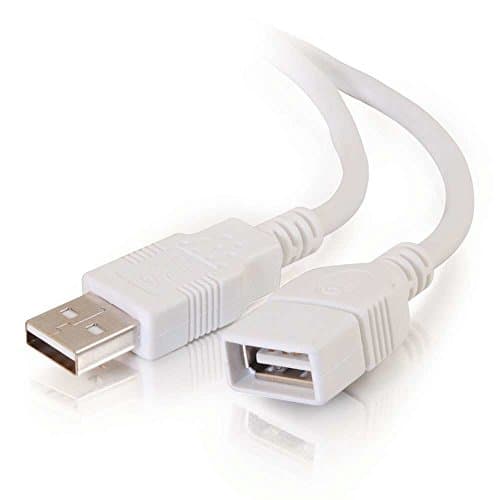 Image of C2G 81572 3M USB 2.0 A Male to USB 2.0 A Female White USB Extension Cable