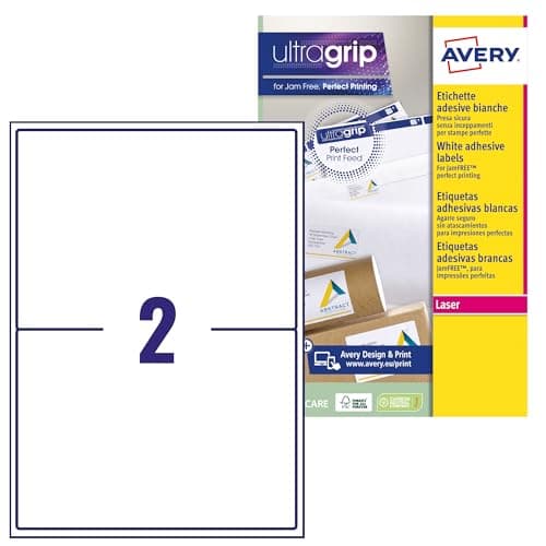 Image of Avery l7168-15 Pack of 30 Laser Labels 199.6 x 143.5 mm White