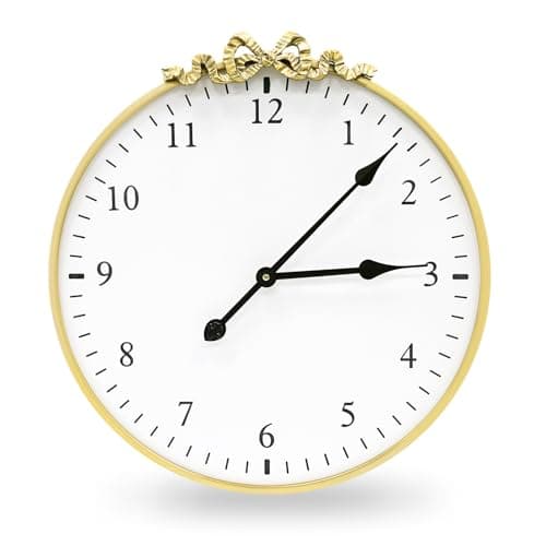 Image of TopCity Large Gold Wall Clocks for Living Room, 50CM Metal Round Decorative Wall Clock Vintage Retro Clock for Bedroom Kitchen Office Decor