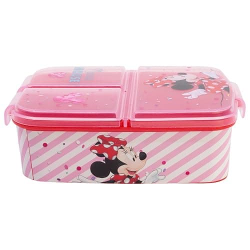 Image of Minnie Mouse (Disney) 3 Compartments Kids Sandwich Box - Snack Box - Decorated Lunch Box, 1 piece (1 pack), Minnie Mouse - Disney