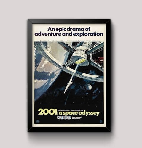 Image of 2001 - A Space Odyssey Stanley Kubrick Film Movie Poster Wall Art Print various sizes, Framed or unframed. (A5 147 x 210mm)