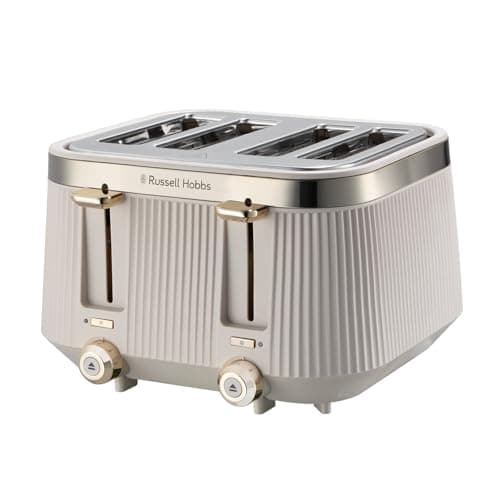 Image of Russell Hobbs 4 Slice Toaster [1960W, Frozen/Cancel/Reheat function with Indicator light] Brontë Stone (Extra wide slots, 6 Browning levels, Lift & Look function, Lift high feature) 26771