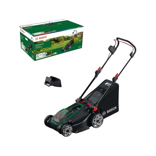 Image of Bosch Cordless Lawn Mower ROTAK18V2-43 (Cutting Width: 43 cm, Height of Cut: 30-75 mm, 40 l Fabric Grass Bag, Mulch Plug, Without Battery)