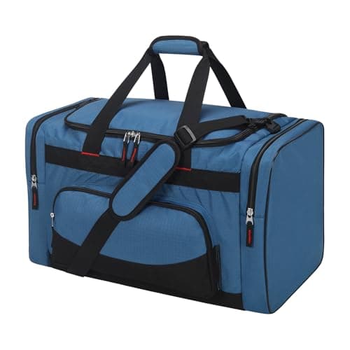 Image of 55L Large Sports Holdall Bags for Men, 22 Inch Gym Duffle Bag with Multi Pockets, Travel Fitness Weekend Overnight Bag - Blue