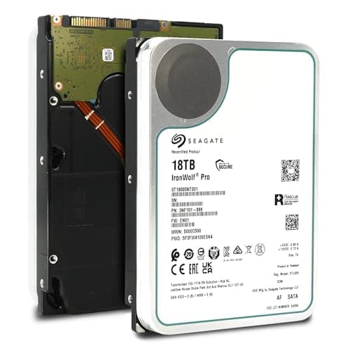 Image of Seagate IronWolf Pro 18TB ST18000NT001 Interne NAS Festplatte 3.5 Zoll HDD, Serial ATA III, 7200RPM, 256MB Cache (Renewed)