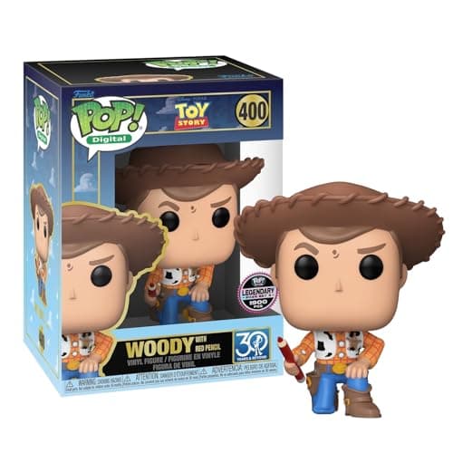 Image of Funko Pop! Digital Toy Story Woody with Red Pencil Vinyl Figure #400, NFT Legendary, Limited to 1900 Pcs