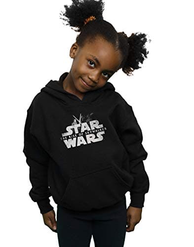 Image of Absolute Cult Star Wars The Rise Of Skywalker Rey And Kylo Battle Girls Hoodie Black 7-8 Years