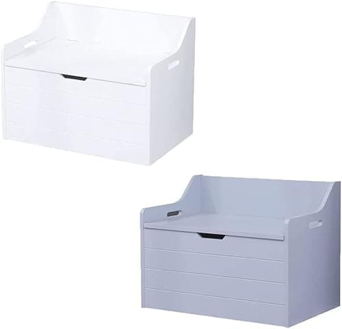 Image of AVC Designs Lounge Bedroom Playroom Nursery Kids Childrens Toy Organizer Storage Chest Ottoman Sitting Bench Toy Box (Grey)