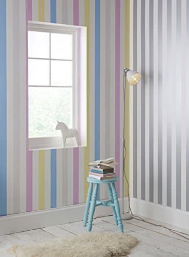 Image of Superfresco Easy Silver/White Metallic Stripe Luxurious Touch - Paste The Wall - Stripe Texture Design - White/Silver Wallpaper - Suitable for Any Room - Feature or 4 Wall Design