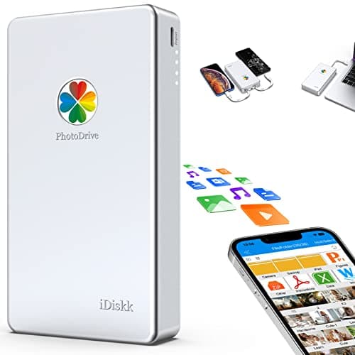Image of iDiskk 【Plug-play Mfi Certified 2TB External Hard Drive for iPhone iPad (All Models) Android,MacBook and Windows PC, Photo Stick Drive to Bacukp Photos/Videos,Files,Storage expansion (2 year waranty)