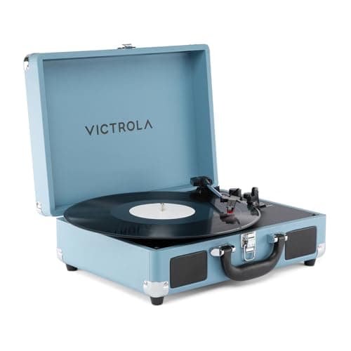 Image of Victrola Journey II (2025 Model) – Bluetooth Suitcase Record Player – Built-in Stereo Speakers with Enhanced Bass, 3-Speed turntable, Bluetooth Input and Output, RCA & Headphone Outputs (Blue)
