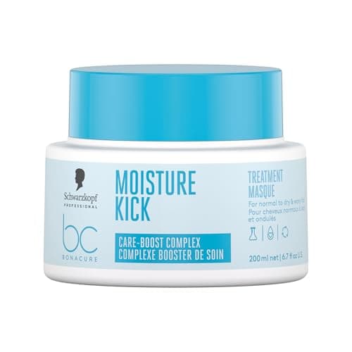 Image of Schwarzkopf Professional Bonacure Moisture Kick Treatment For Normal To Dry Hair Moisturizing Smoothing Suppleness Improved Manageability Elasticity Healthy Looking Shine 200 ml