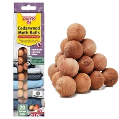 Image of Citystores® ZI 20 Pack Cedar Wood Balls – 100% Natural Moth Repellent, Organic Aromatic Cedar Balls for Clothes, Wardrobes & Drawers – Strong Scent Moth Killer & Storage Protection