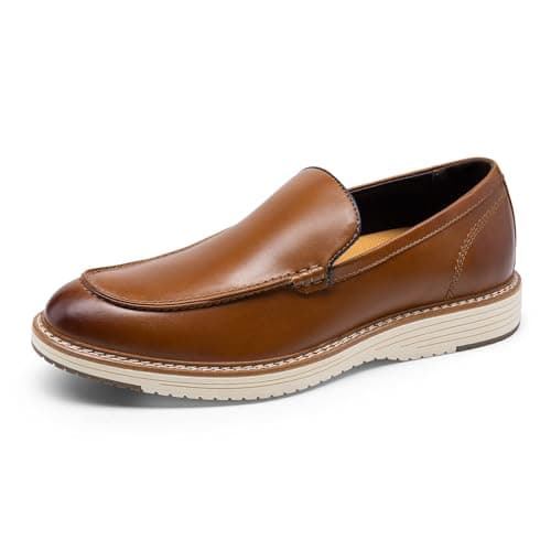 Image of Bruno Marc Men's Dress Slip-on Classic Loafers Comfort Leather Formal Shoes Walking Shoes, Office Driving Shoes,Size 10,Brown,BMUMLS2503