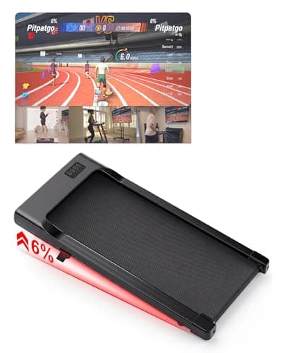 Image of Superun Walking Pad Raceable 6% Incline 2.5HP Under Desk Treadmill 136KG Capacity 6/ 12KM/H Foldable Treadmill with HIIT & MIIT Programs APP Control Portable Walking Machine for Home